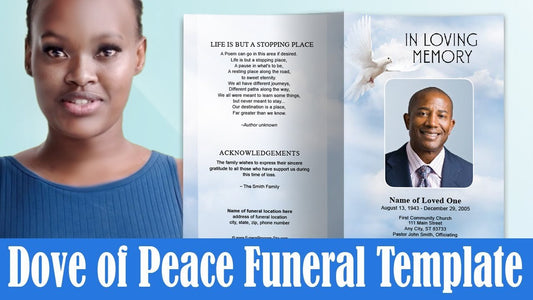 Funeral Program Template "Dove of Peace" Design - Funeral Program-Site Funeral Programs & Templates