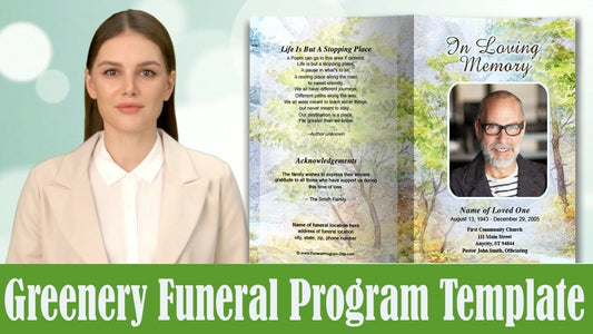 Funeral Program Template - Greenery - Funeral Program-Site Funeral Programs & Templates
