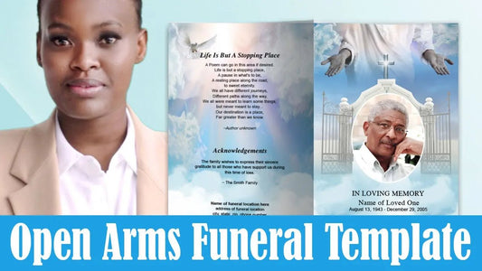 Funeral Program Template "Open Arms" Design - Funeral Program-Site Funeral Programs & Templates