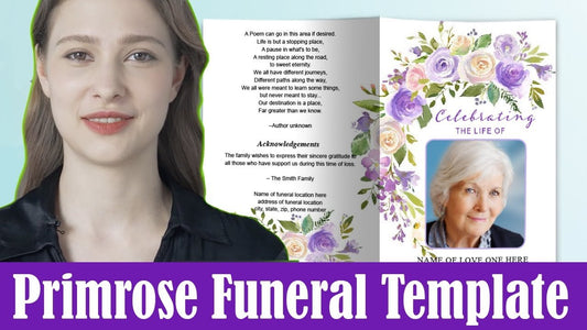 Funeral Program Template "Primrose" Design - Funeral Program-Site Funeral Programs & Templates