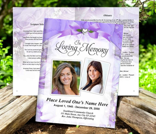 Amethyst Funeral Booklet Template
