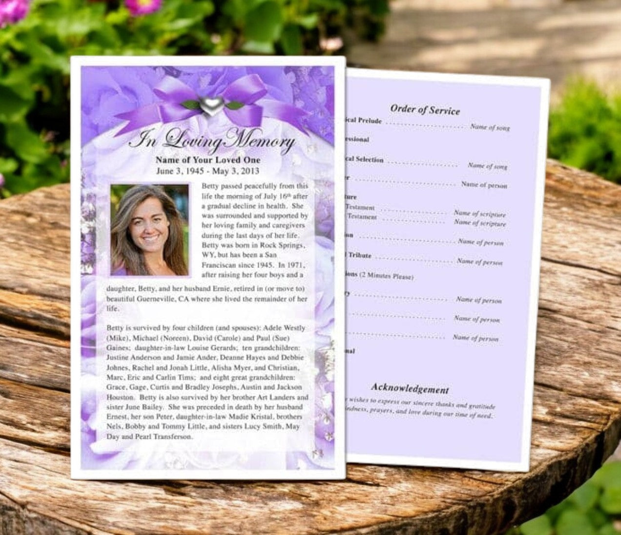 Amethyst Funeral Flyer Template