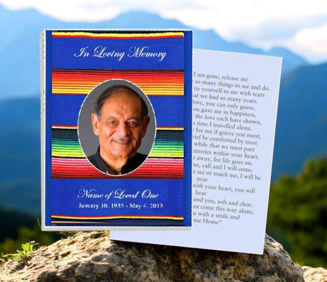 Acapulco Small Memorial Card Template