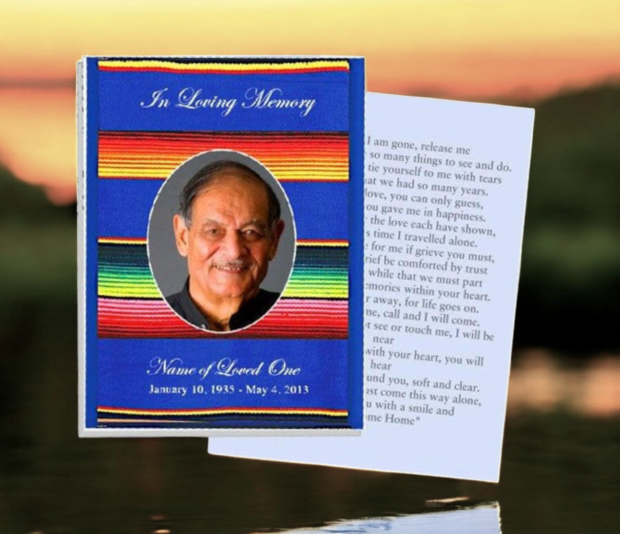 Acapulco Small Memorial Card Template