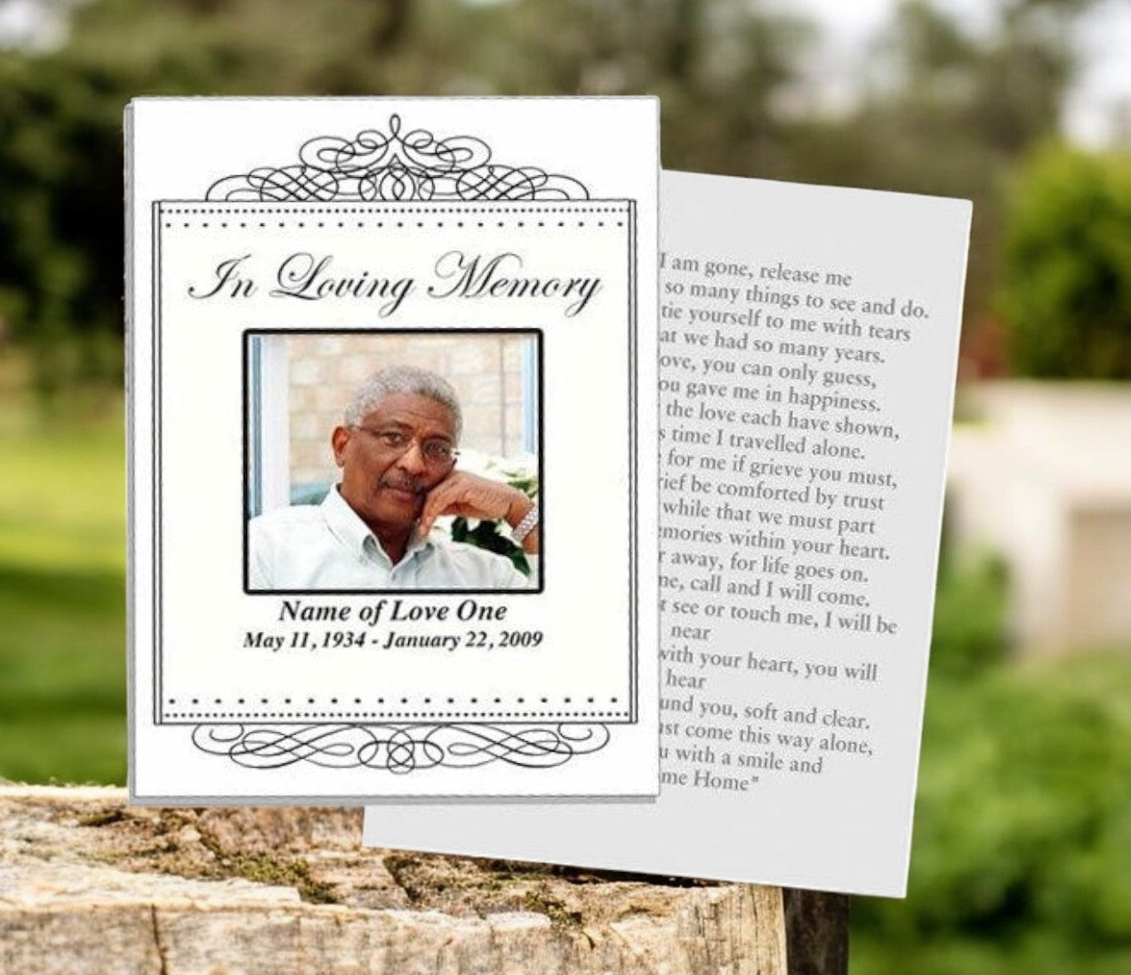 Accent Small Memorial Card Template