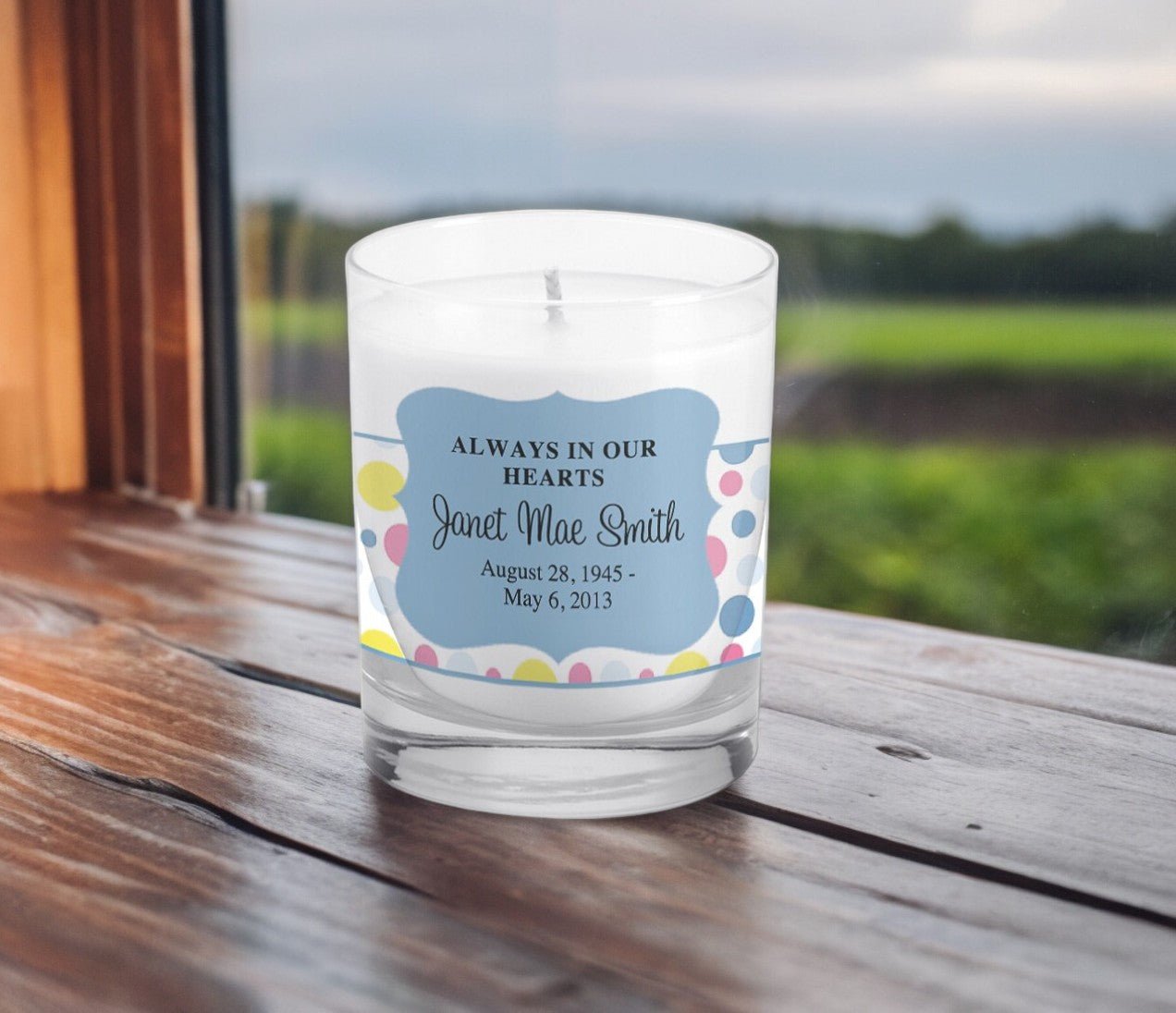 Addison Personalized Votive Memorial Candle - The Funeral Program Site