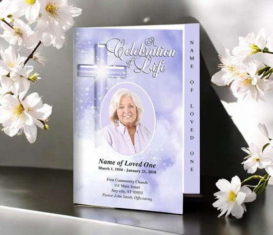 Adoration 4-Sided Graduated Funeral Program Template