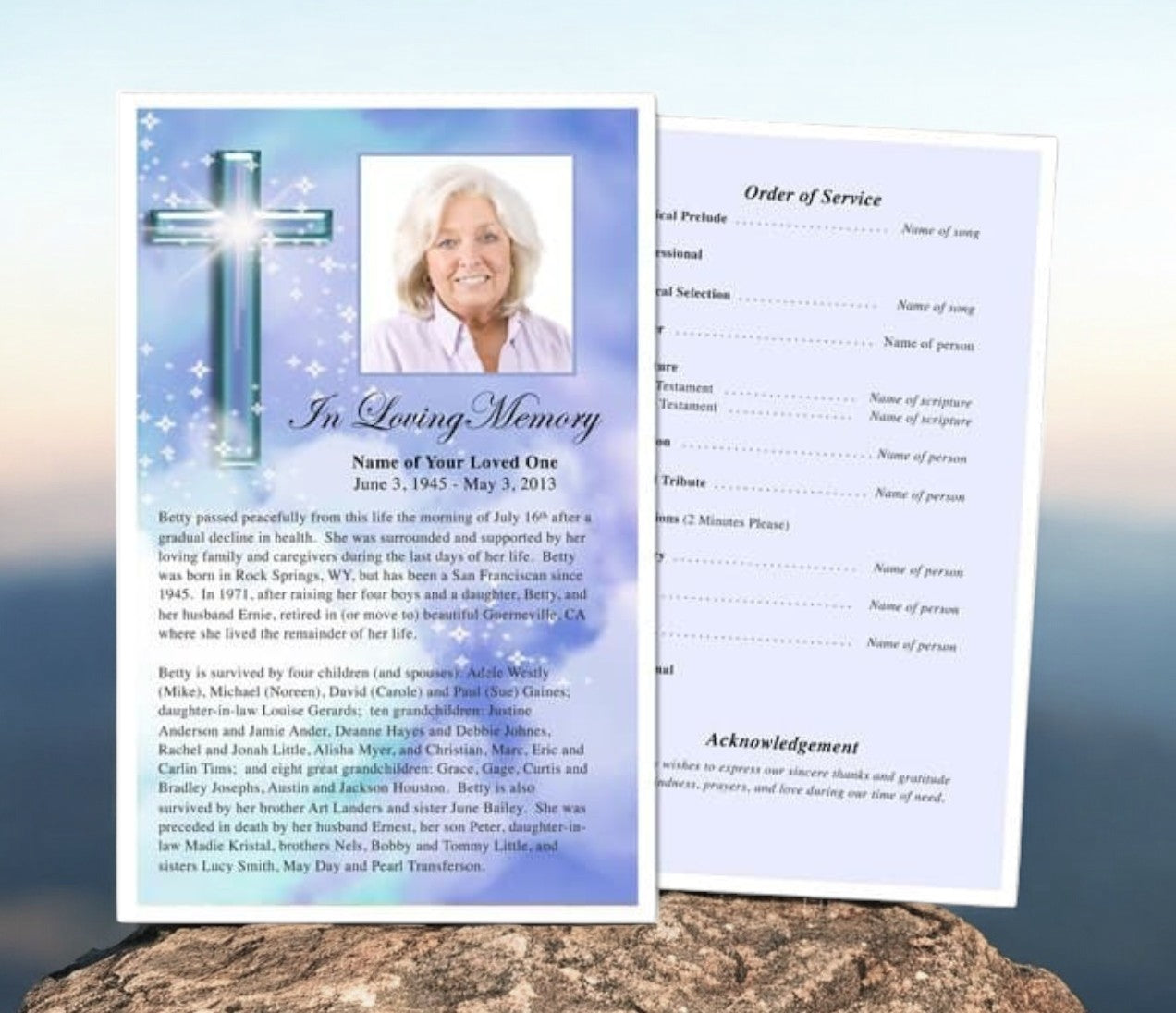 Adoration Funeral Flyer Template