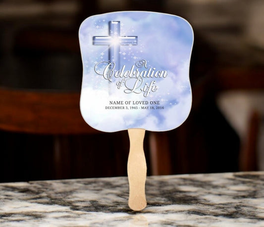 Adoration Memorial Fan With Wooden Handle (Pack of 10)