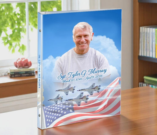 Air Force 3-Ring Binder Funeral Guest Book