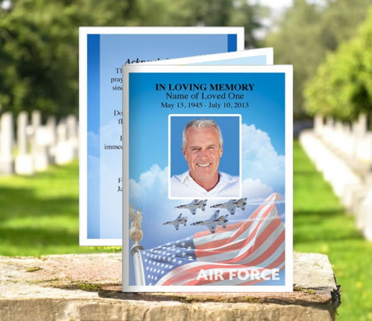 Air Force Small Memorial Card Template