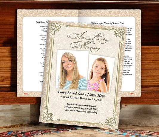 Alexandria Funeral Booklet Template