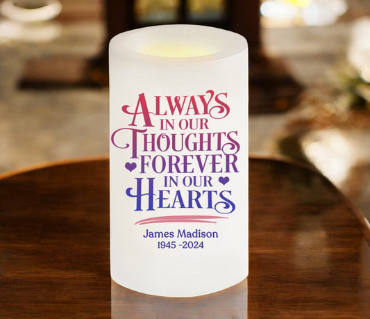 Always Heart Personalized Flameless LED Memorial Candle