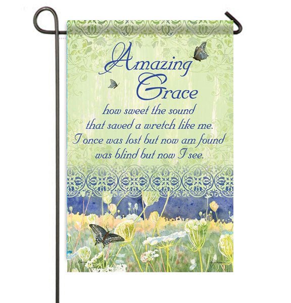 Amazing Grace Garden or Cemetery Flag - Funeral Program - Site Funeral Programs & Templates