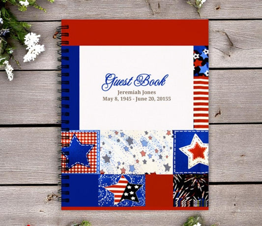 Americana Wire Bind Funeral Guest Book