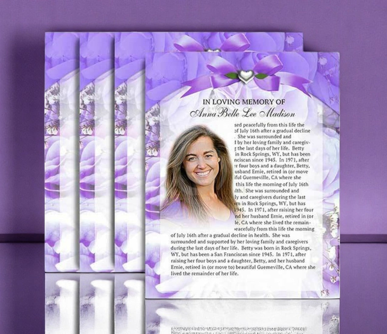 Amethyst Funeral Flyer Design & Print (Pack of 50)
