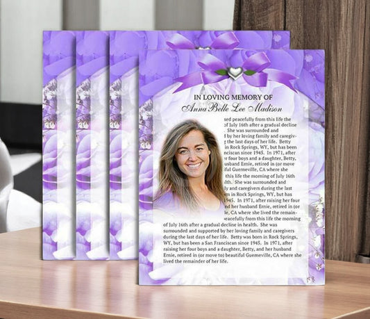 Amethyst Funeral Flyer Design & Print (Pack of 50)