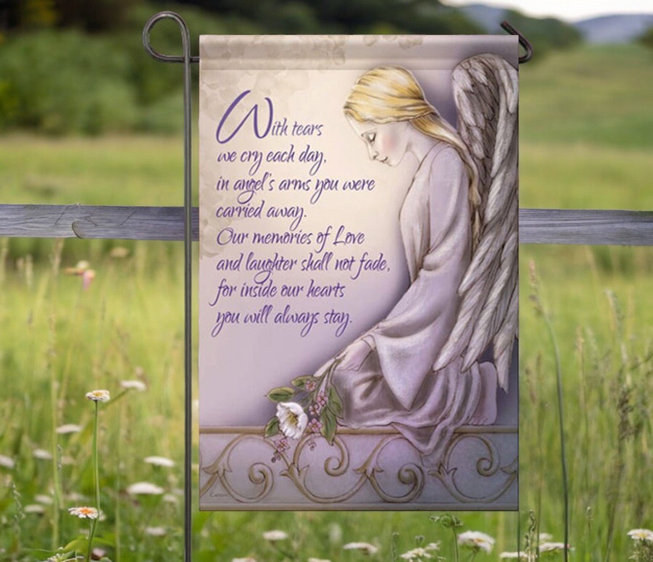 Angel Arms Cemetery Memorial Garden Flag - Funeral Program - Site Funeral Programs & Templates