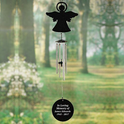 Angel Silhouette In Loving Memory Memorial Wind Chime - Funeral Program - Site Funeral Programs & Templates