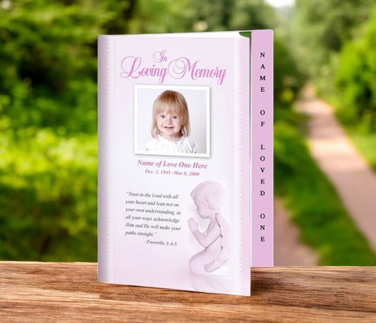 Angela 4-Sided Graduated Funeral Program Template