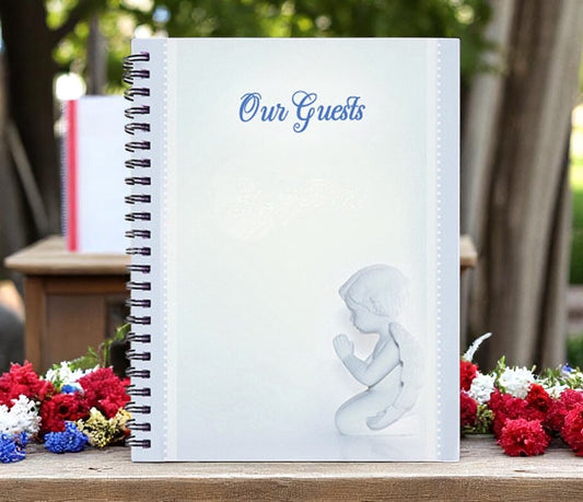 Angelo Wire Bind Funeral Guest Book