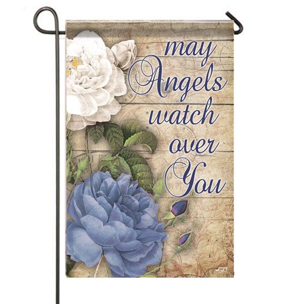 Angels Watch Over You Garden or Cemetery Flag - Funeral Program - Site Funeral Programs & Templates