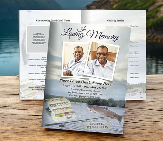 Angler Funeral Booklet Template