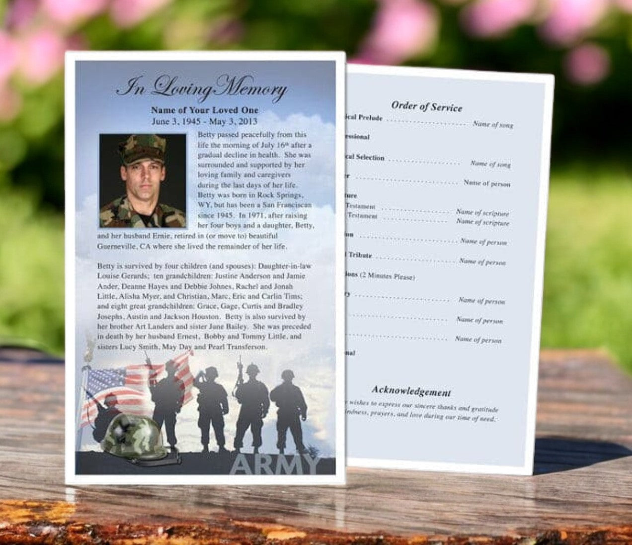 Army Funeral Flyer Template