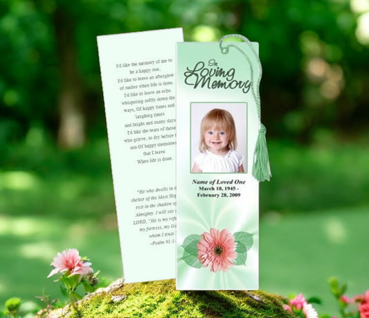 Blossom Memorial Bookmark Template