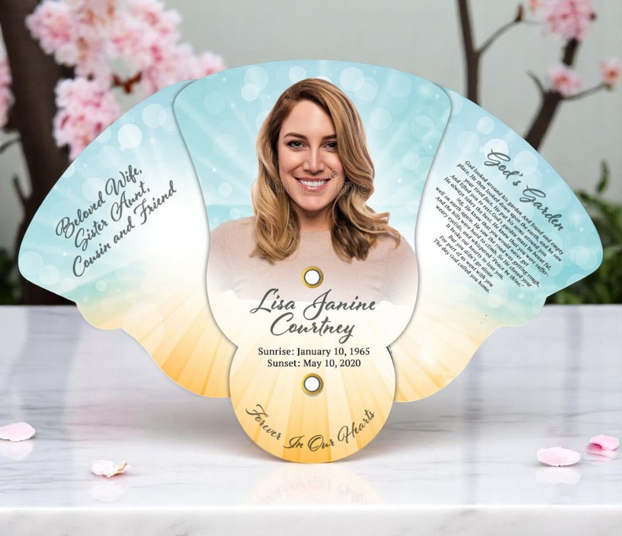 Bokeh Folding Memorial Fan (Pack of 10)