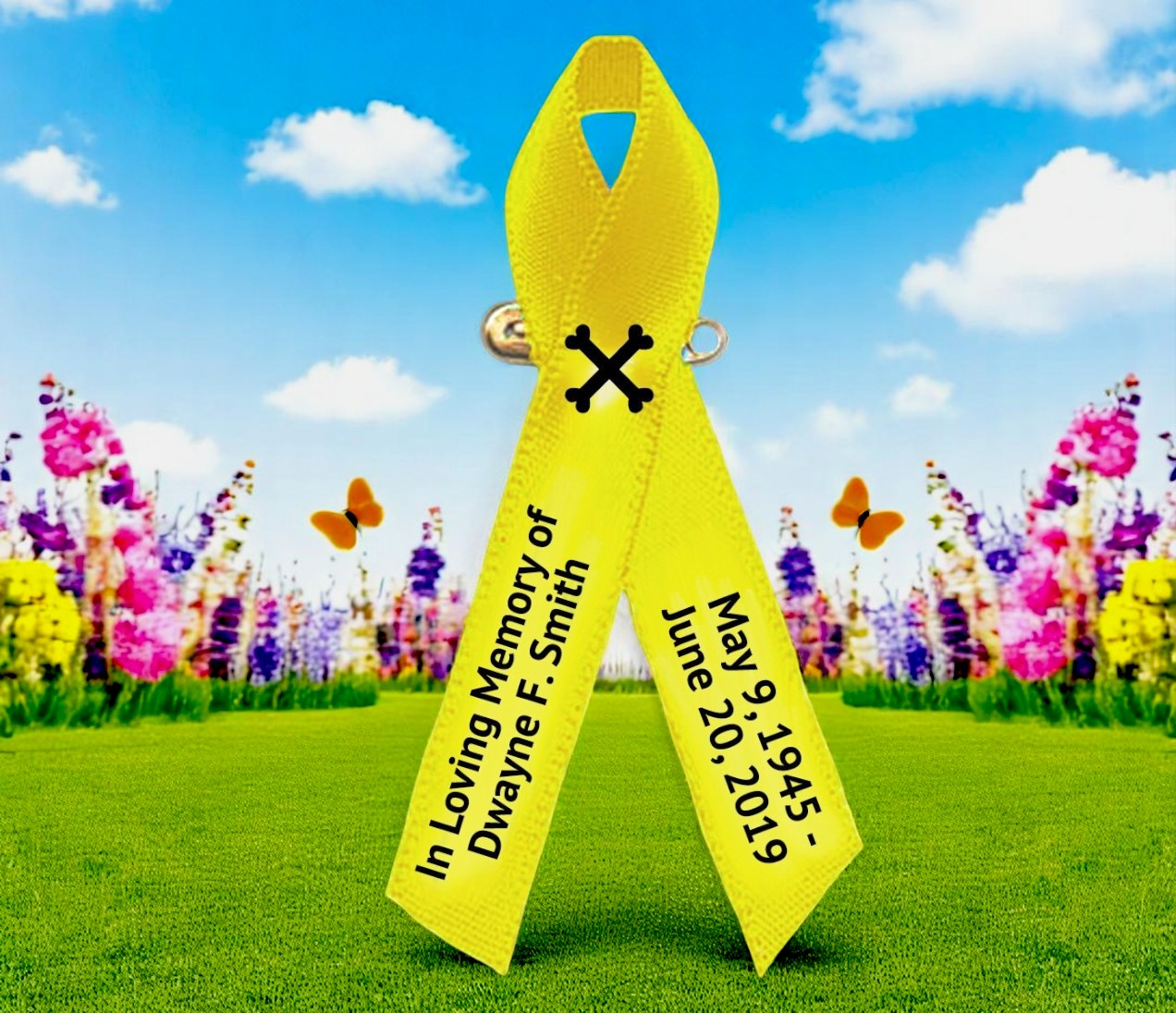 Personalized Bone Cancer Ribbon (Yellow) - Pack of 10