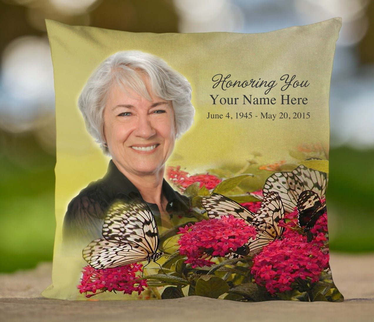 Bouquet In Loving Memory Memorial Pillow - The Funeral Program Site