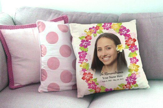 Bouquet In Loving Memory Memorial Pillow - The Funeral Program Site