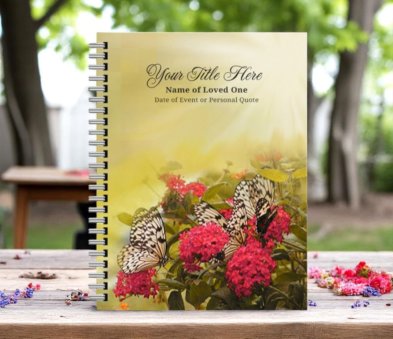 Bouquet Wire Bind Funeral Guest Book