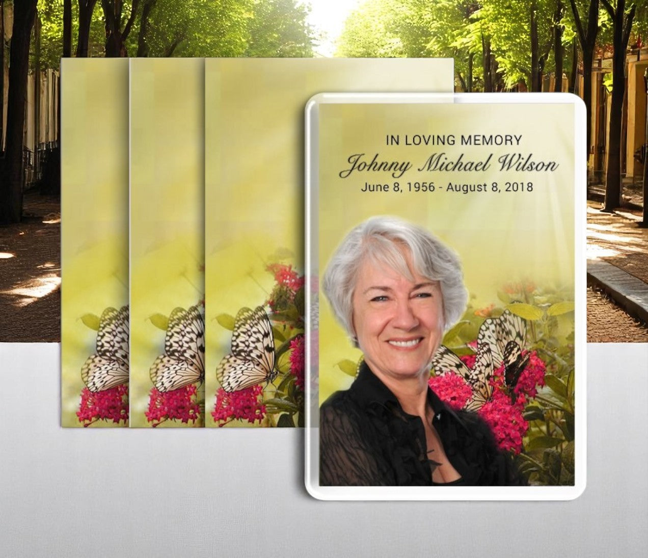 Bouquet Funeral Prayer Card Design & Print (Pack of 50)