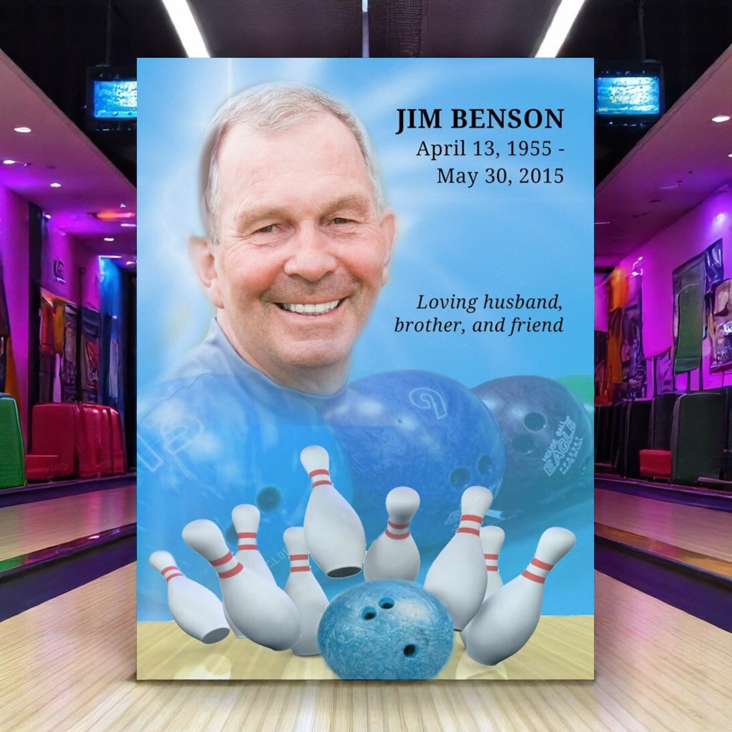Bowling Funeral Memorial Poster Portrait