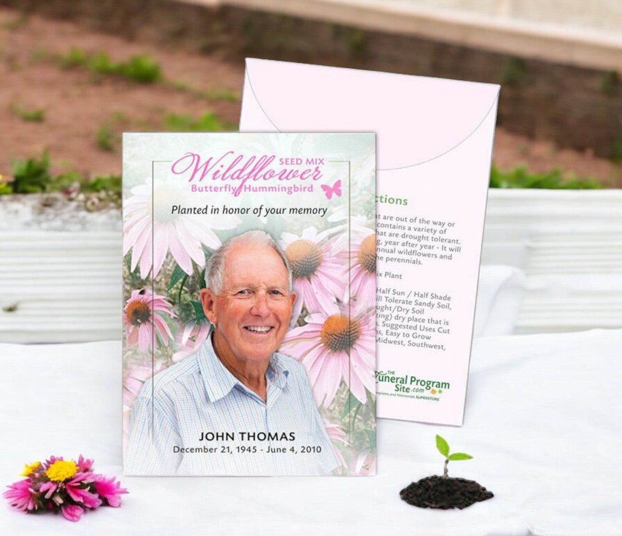 memorial flower seed packets Butterfly & Hummingbird Wildflower Custom Seed Packet (Pack of 10)