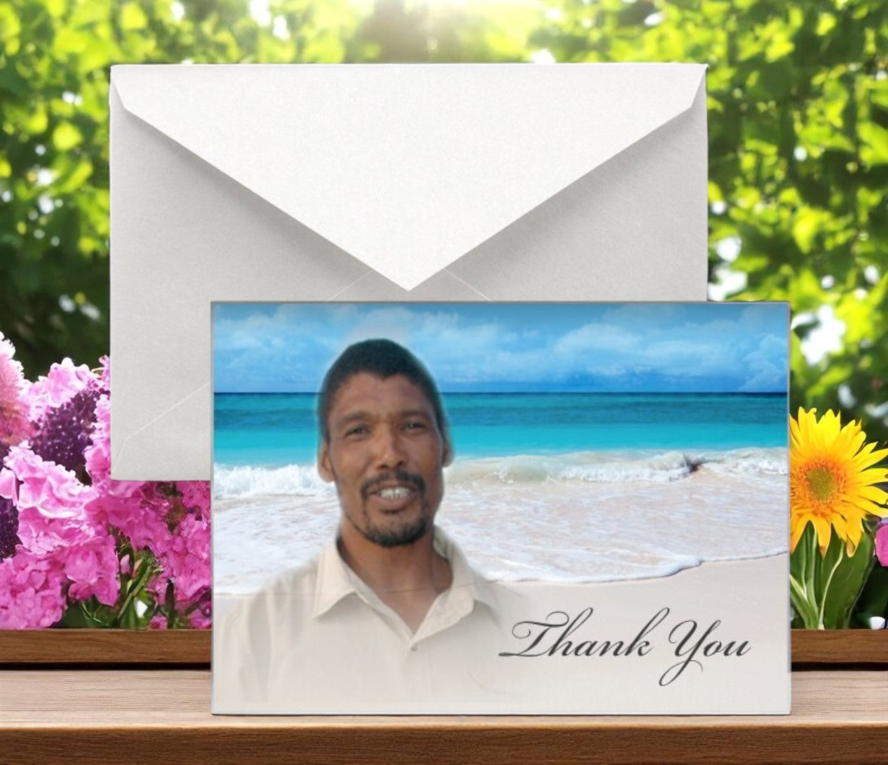 Caribbean Funeral Thank You Card Design & Print (Pack of 50)