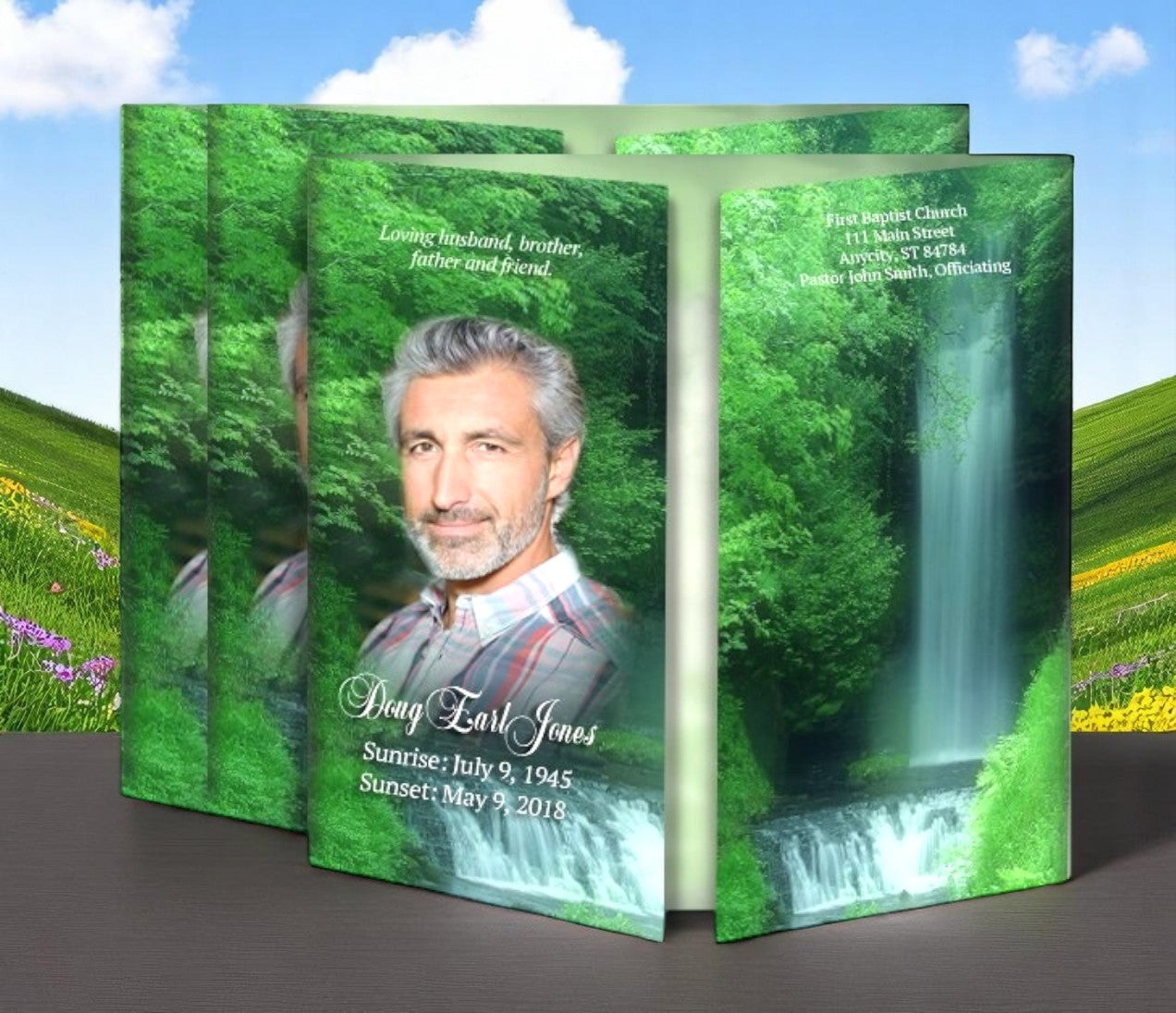 Cascade Gatefold Funeral Program Design & Print (Pack of 50)