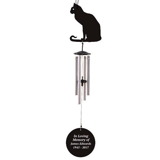 Cat Silhouette In Loving Memory Memorial Wind Chime - Funeral Program - Site Funeral Programs & Templates
