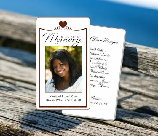 Cherish Red Prayer Card Template