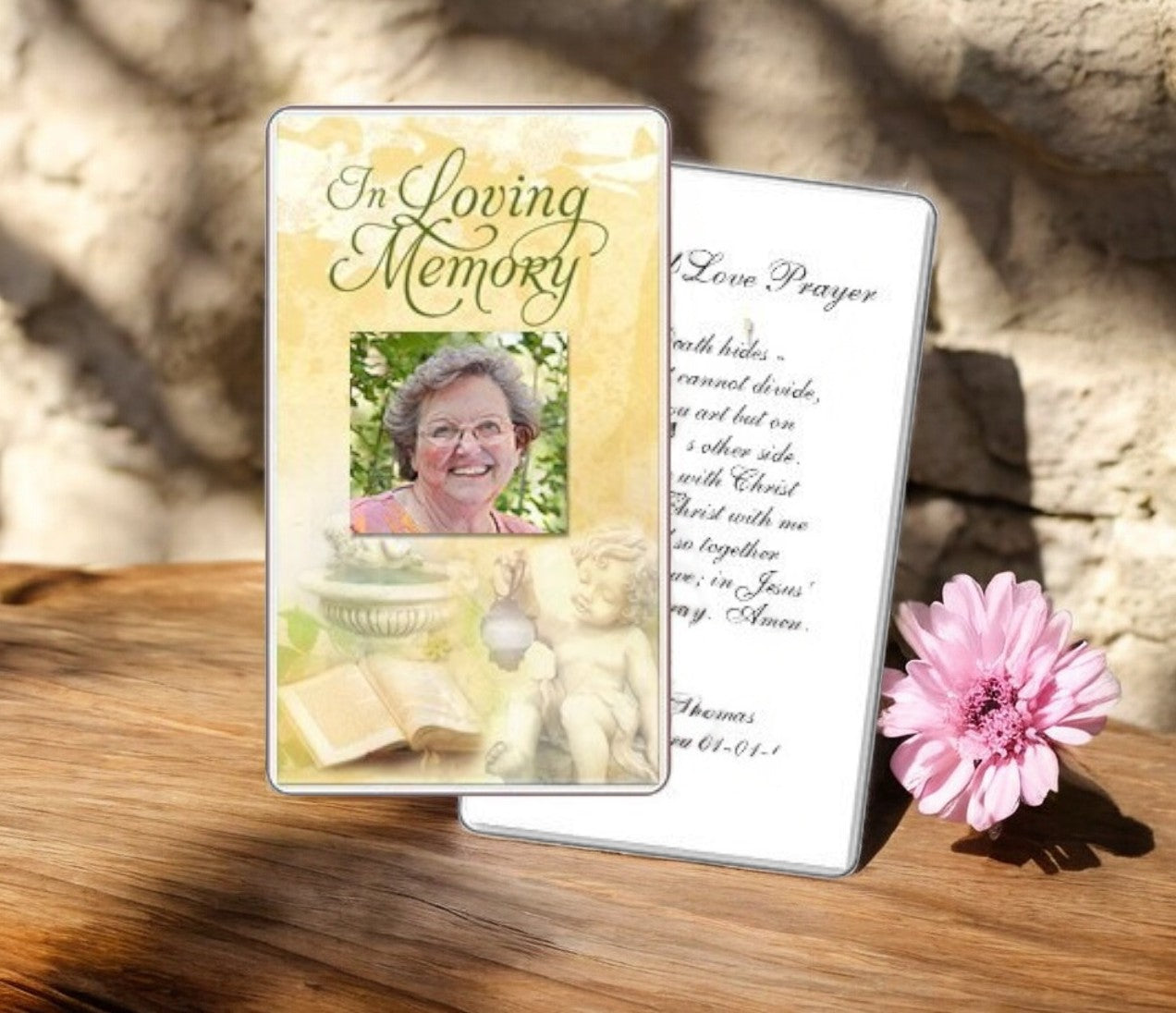 Cherub Prayer Card Template