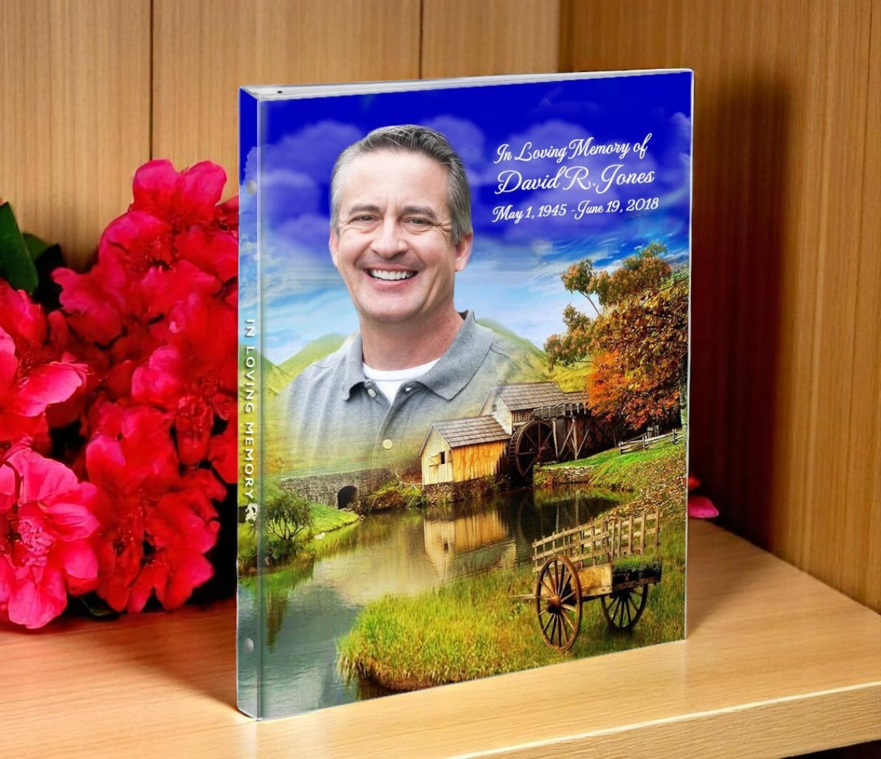 Country Landscape 3-Ring Binder Funeral Guest Book