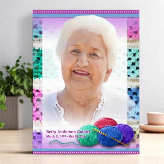 Crochet Funeral Memorial Poster Portrait