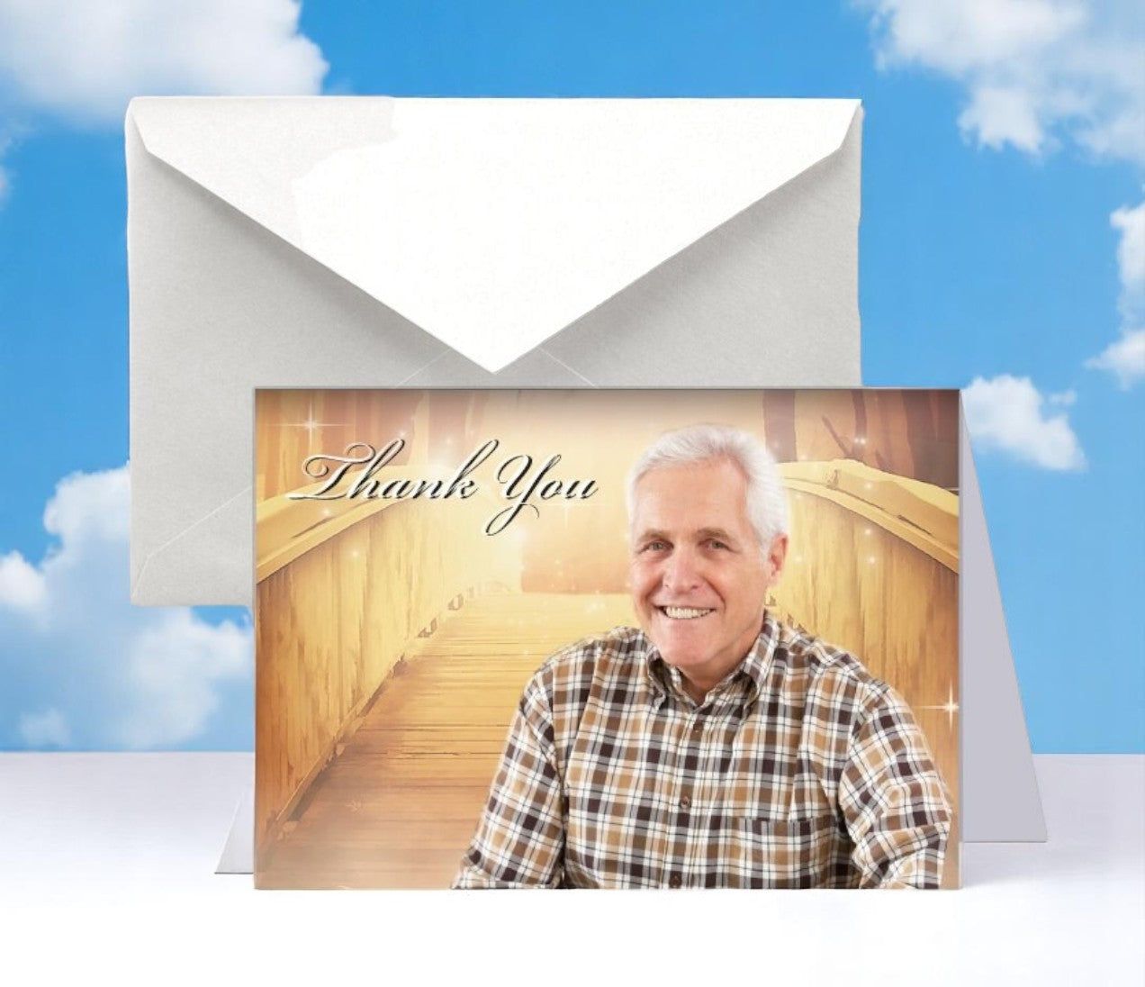 Bridge Crossing Funeral Thank You Card Design & Print (Pack of 50)