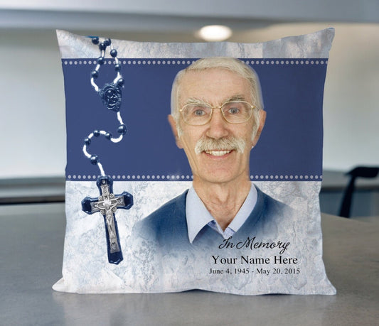 Crucifix In Loving Memory Memorial Pillow - The Funeral Program Site