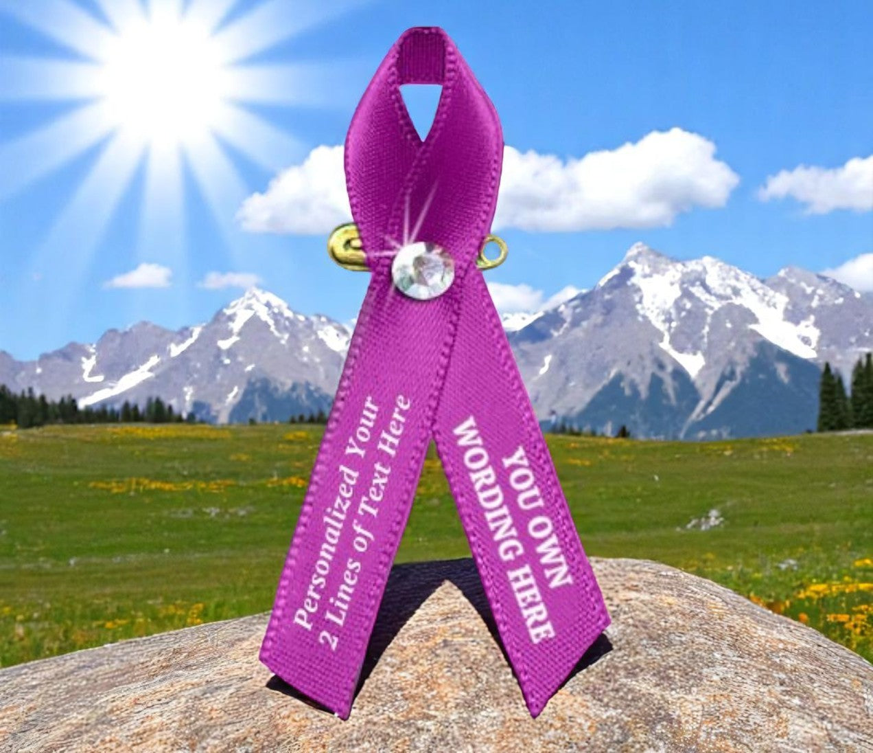 Custom Color Awareness Ribbon - Pack of 10