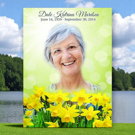 Daffodils Funeral Memorial Poster Portrait
