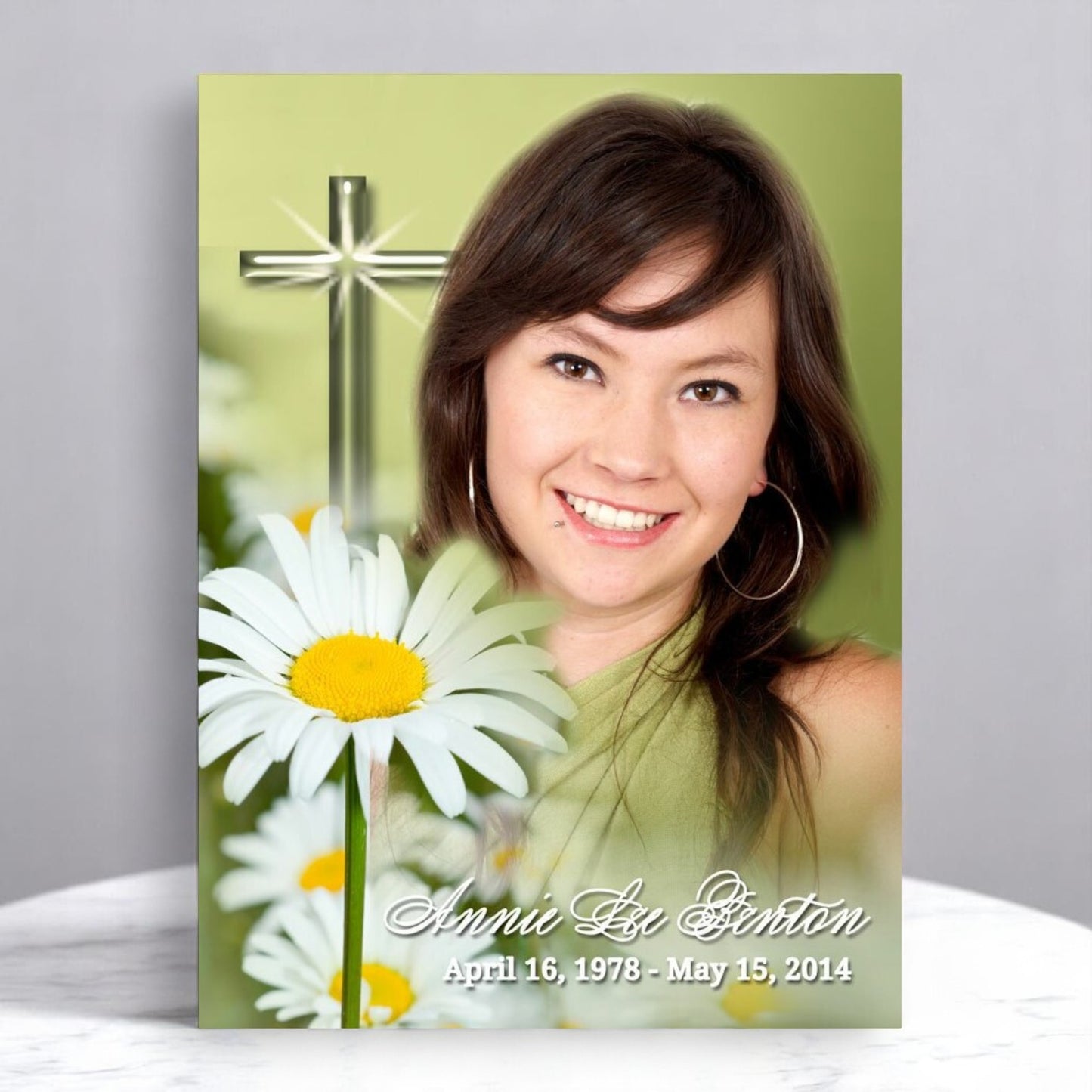 Daisy Funeral Memorial Poster Portrait