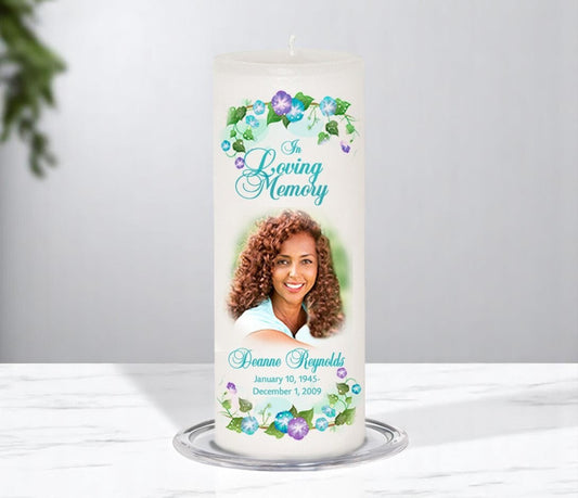 Dedication Personalized Wax Pillar Memorial Candle